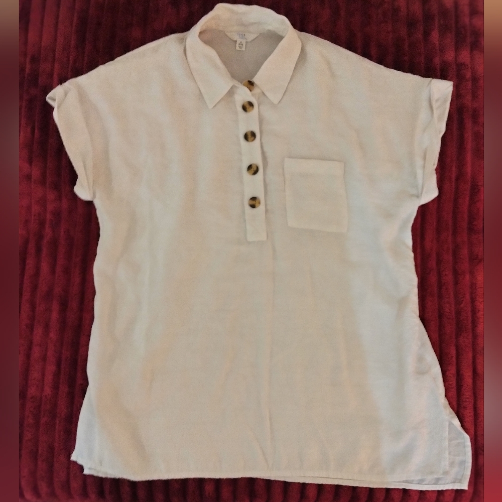 Time and True White Blouse